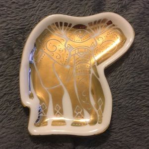 Gold Elephant Jewelry Dish